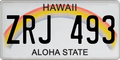 HI license plate ZRJ493