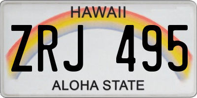 HI license plate ZRJ495