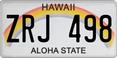 HI license plate ZRJ498