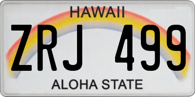 HI license plate ZRJ499