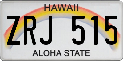 HI license plate ZRJ515