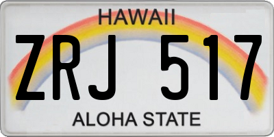 HI license plate ZRJ517