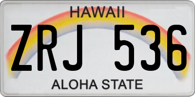 HI license plate ZRJ536