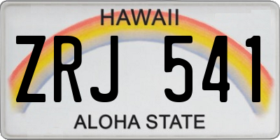 HI license plate ZRJ541