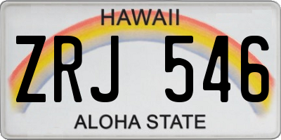 HI license plate ZRJ546
