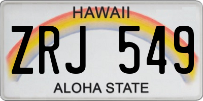 HI license plate ZRJ549