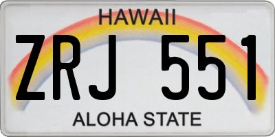 HI license plate ZRJ551