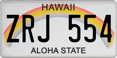 HI license plate ZRJ554