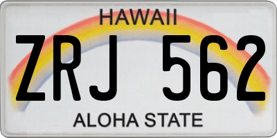HI license plate ZRJ562