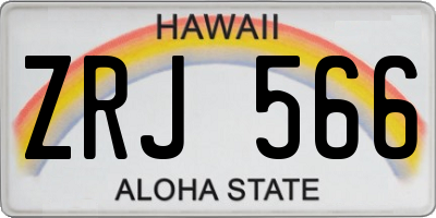 HI license plate ZRJ566