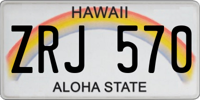 HI license plate ZRJ570