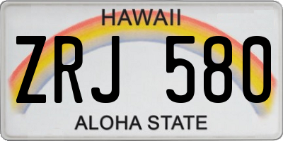 HI license plate ZRJ580