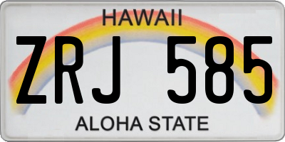HI license plate ZRJ585