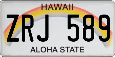 HI license plate ZRJ589