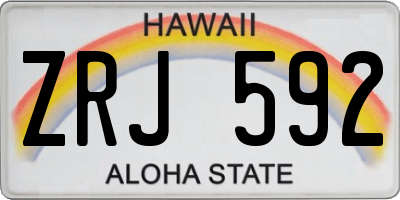 HI license plate ZRJ592