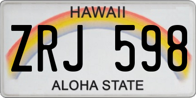 HI license plate ZRJ598