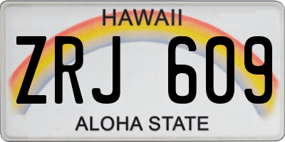 HI license plate ZRJ609