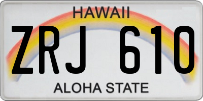 HI license plate ZRJ610
