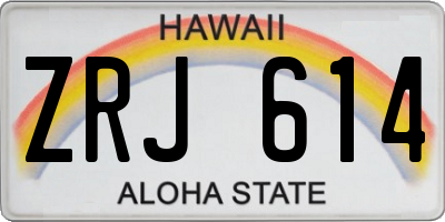 HI license plate ZRJ614