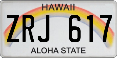 HI license plate ZRJ617