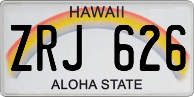 HI license plate ZRJ626