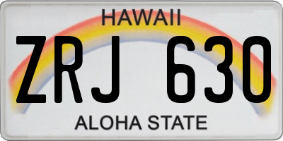 HI license plate ZRJ630