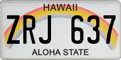 HI license plate ZRJ637
