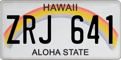 HI license plate ZRJ641