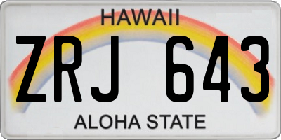 HI license plate ZRJ643