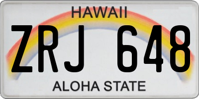 HI license plate ZRJ648