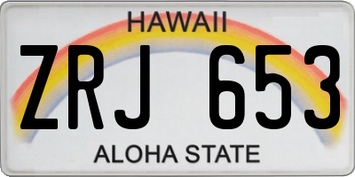 HI license plate ZRJ653