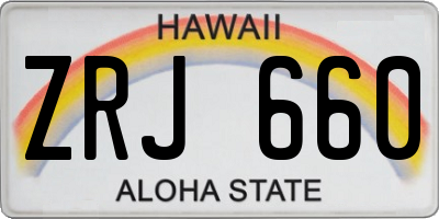 HI license plate ZRJ660