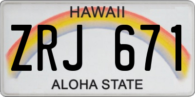 HI license plate ZRJ671