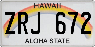 HI license plate ZRJ672