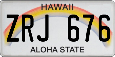 HI license plate ZRJ676