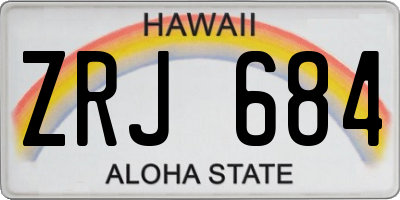 HI license plate ZRJ684