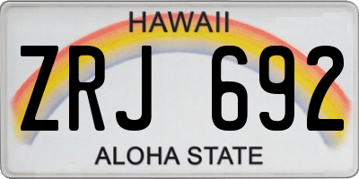 HI license plate ZRJ692
