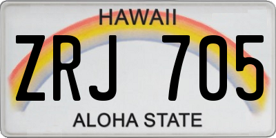 HI license plate ZRJ705