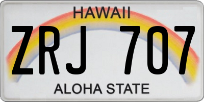 HI license plate ZRJ707