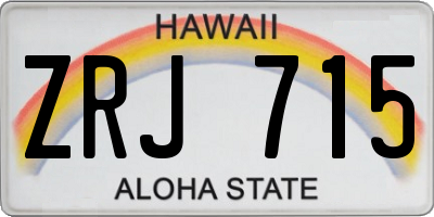 HI license plate ZRJ715
