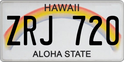 HI license plate ZRJ720