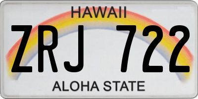 HI license plate ZRJ722