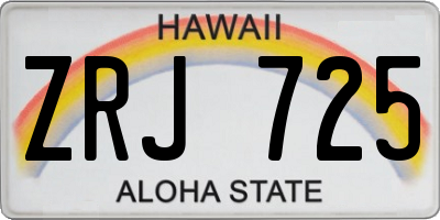 HI license plate ZRJ725