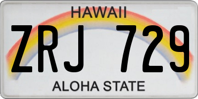 HI license plate ZRJ729