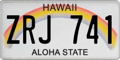 HI license plate ZRJ741