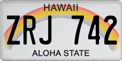 HI license plate ZRJ742