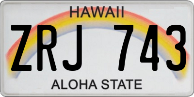 HI license plate ZRJ743