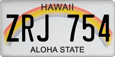 HI license plate ZRJ754