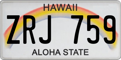 HI license plate ZRJ759