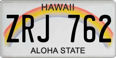 HI license plate ZRJ762